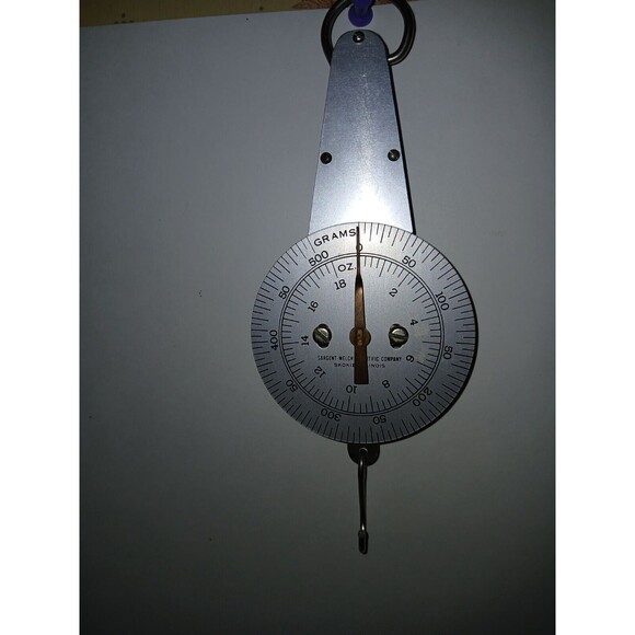 Welch Scientific Co. 500 Grams 18 Ounces Hanging Spring Weight Scale USA W/ Box - Picture 10 of 15